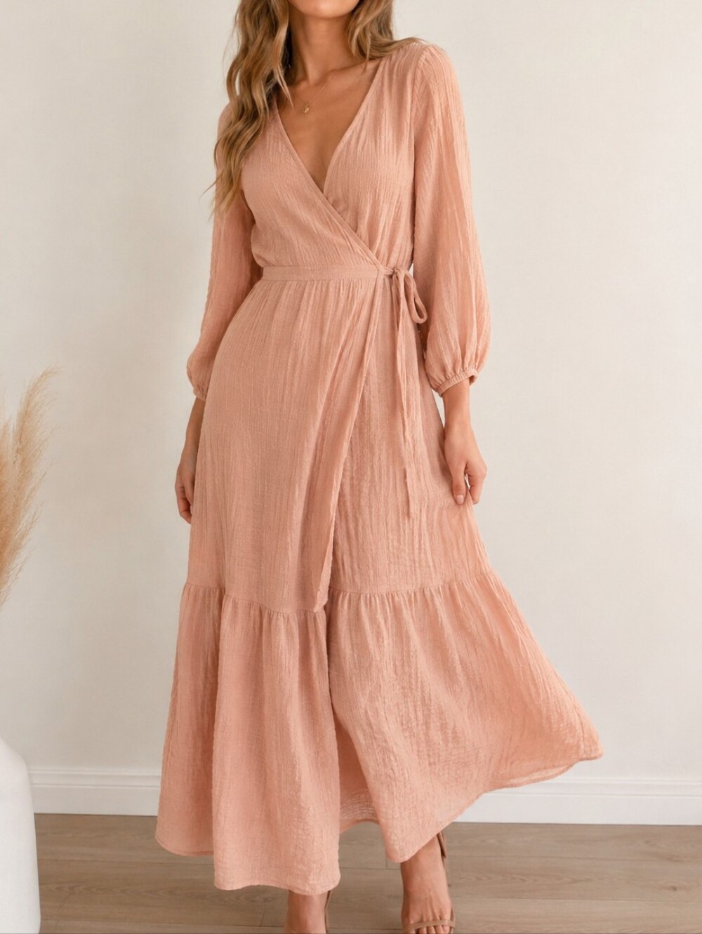Rachel Pally Blush Wrap Maxi Dress